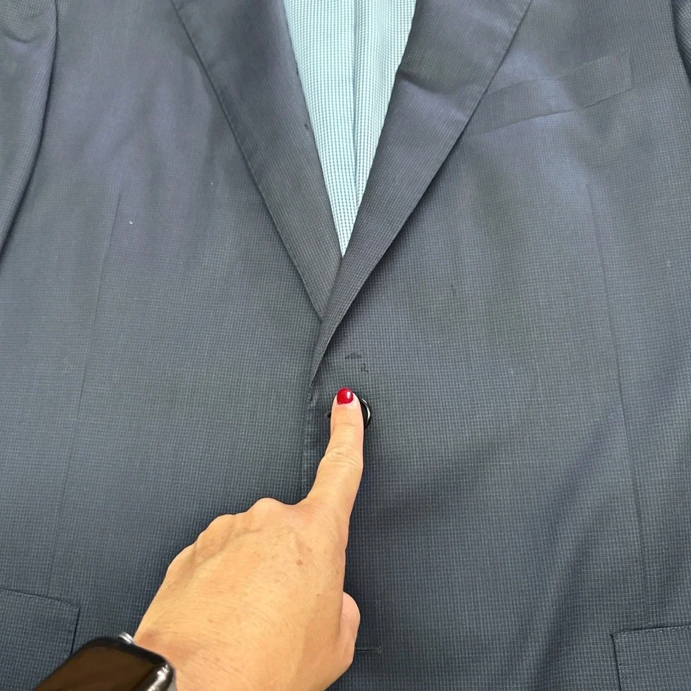 Tailored Dormeuil Exel Mens US 46* Navy‎ Wool Blazer Luxury Professional Career
